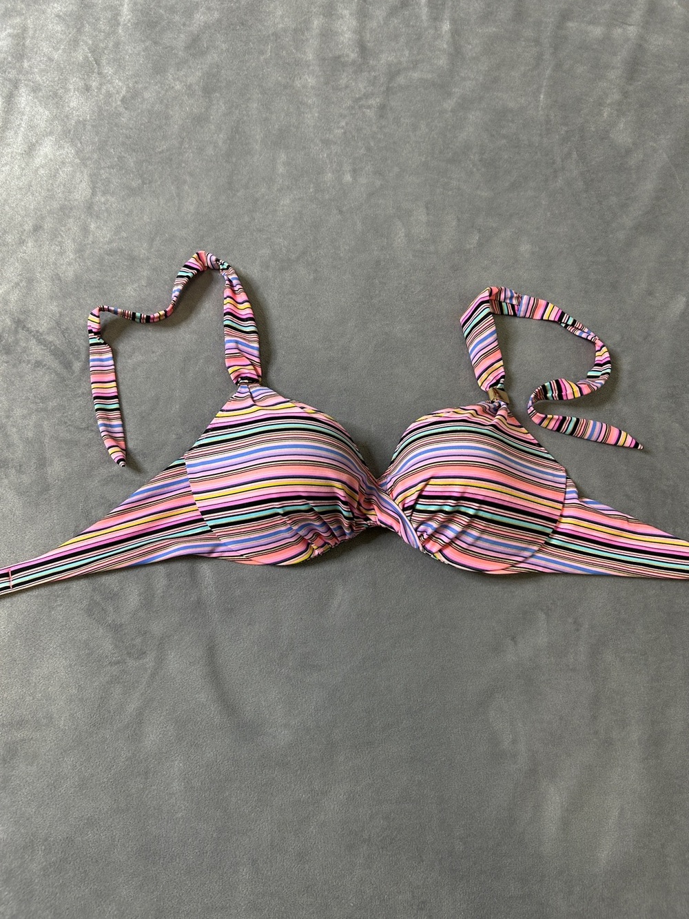 Victoria secret Striped Pink Multi Halter Bikini Top - Women Swim